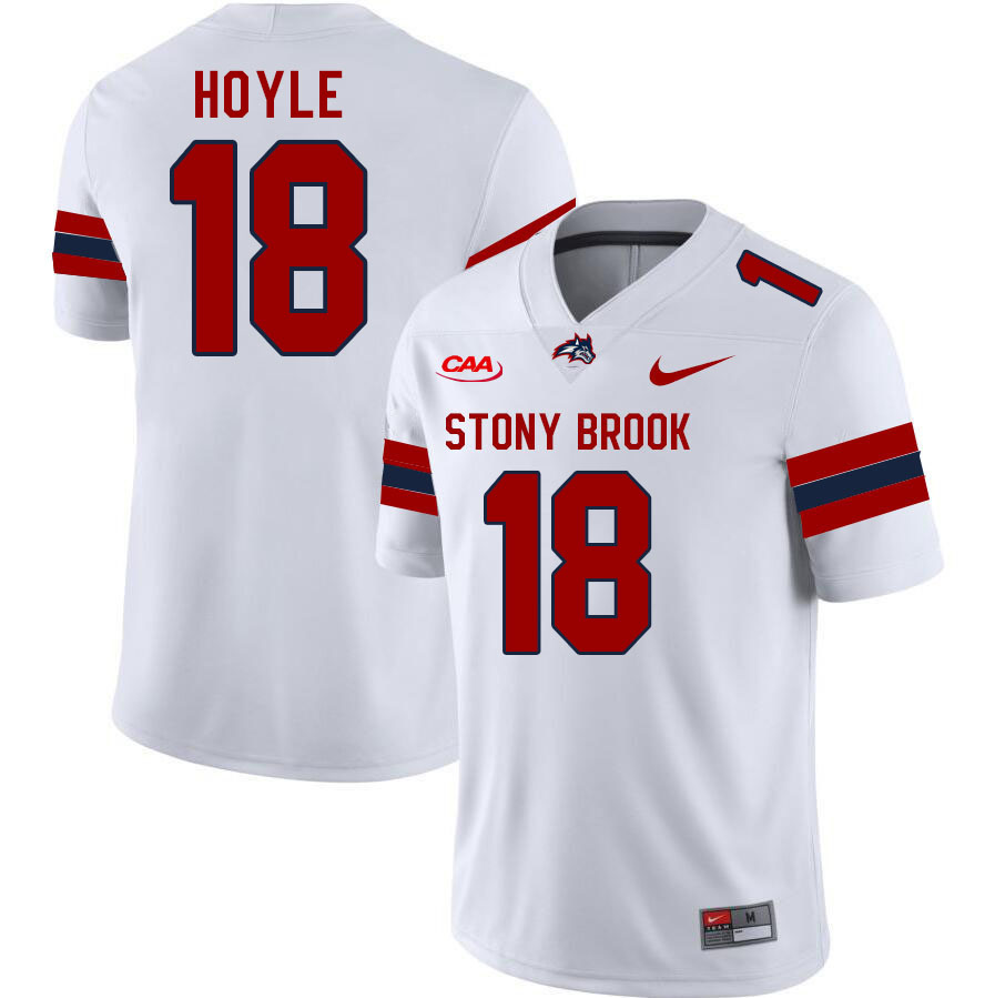 Stony Brook Seawolves #18 Jalen Hoyle College Football Jerseys Stitched Sale-White